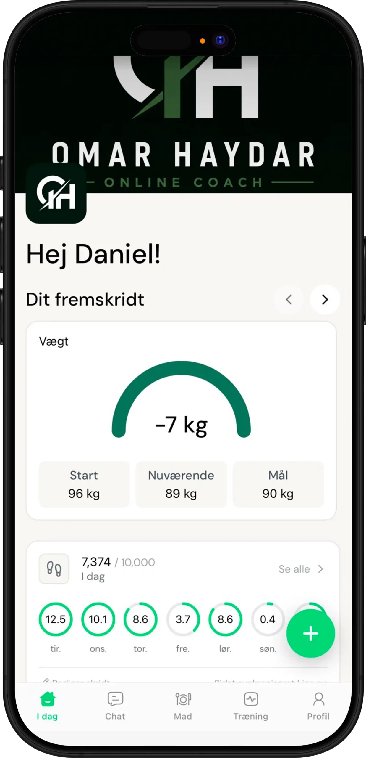 forsiden i appen