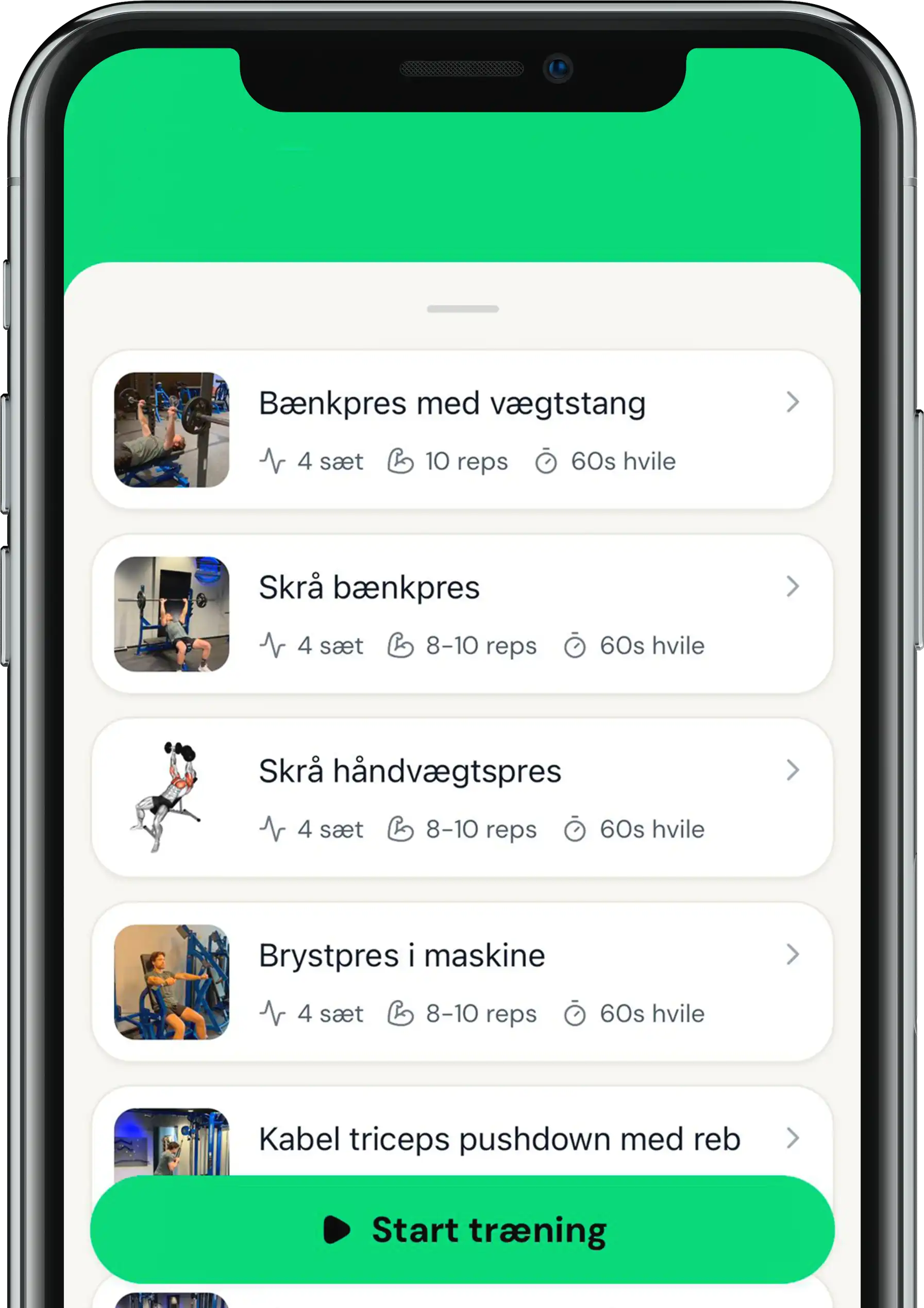 træningsplan i appen